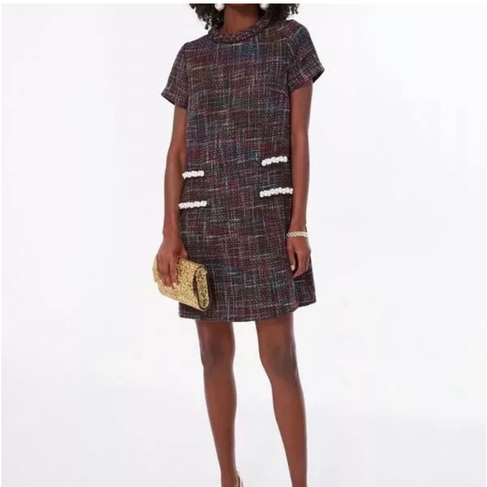 Tuckernuck X Cameron Eubanks Jackie Tweed Multi Pearl Mini Dress Small NWT